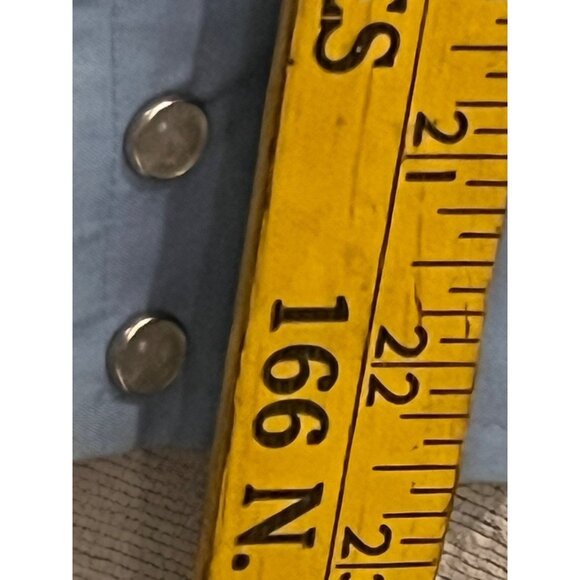 VTG Miller Western Pearl Snap Shirt Light Blue Long Sleeve 70s Style Mens Large - Picture 12 of 15